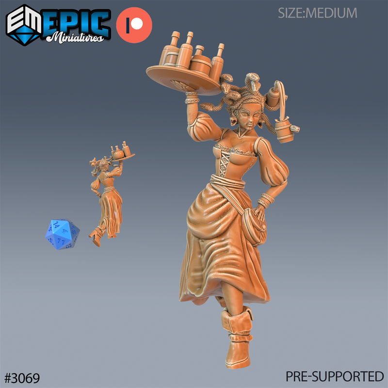 Gorgon Waitress 3D-printed model