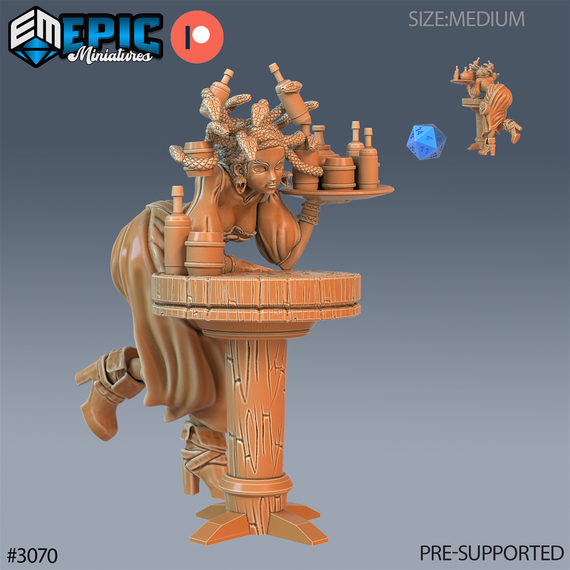 Gorgon Waitress 3D-printed model
