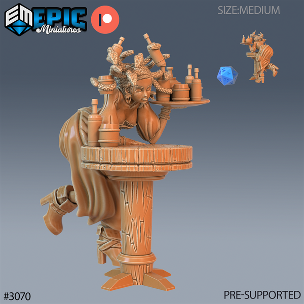 Gorgon Waitress 3D-printed model