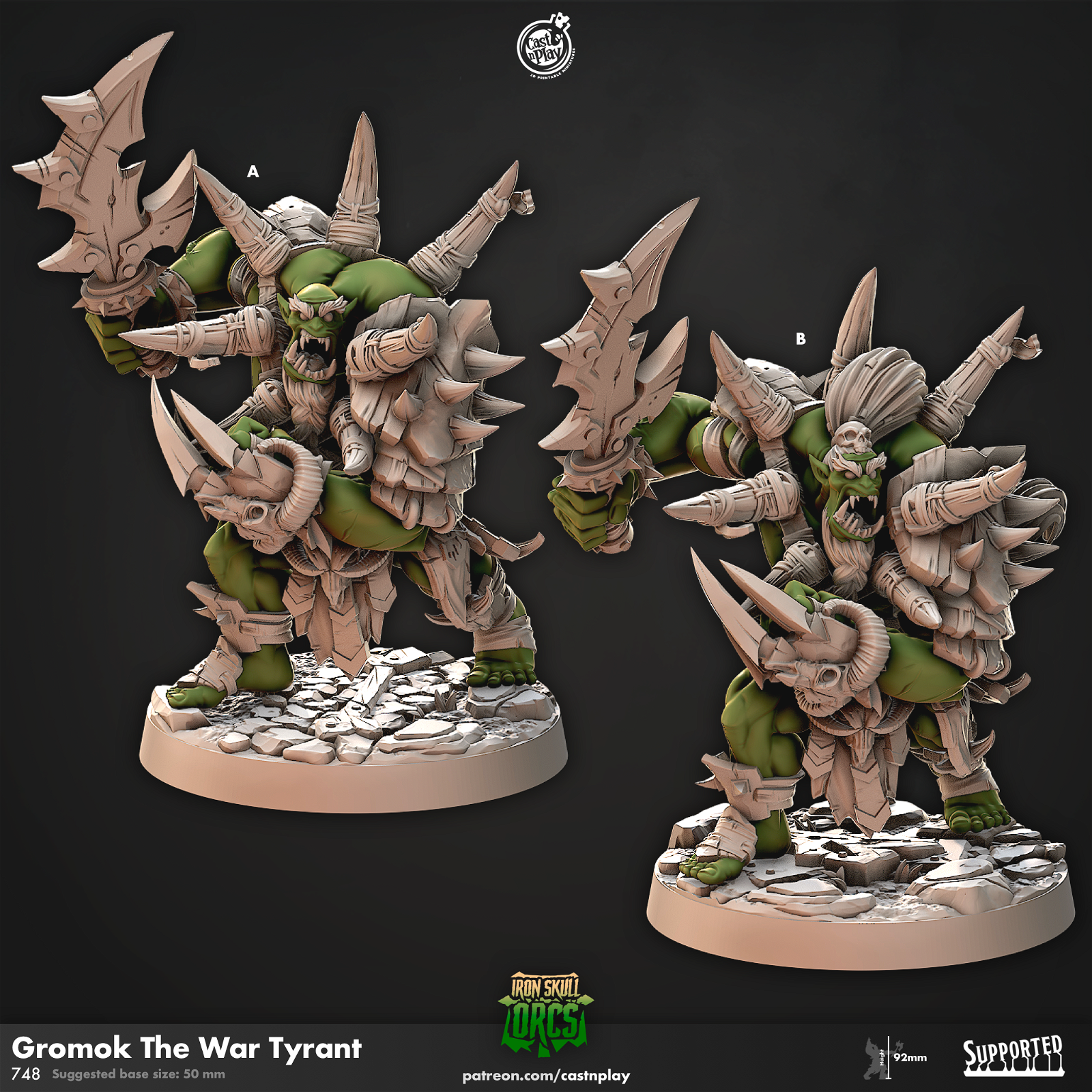 Gromok The War Tyrant - The Printable Dragon