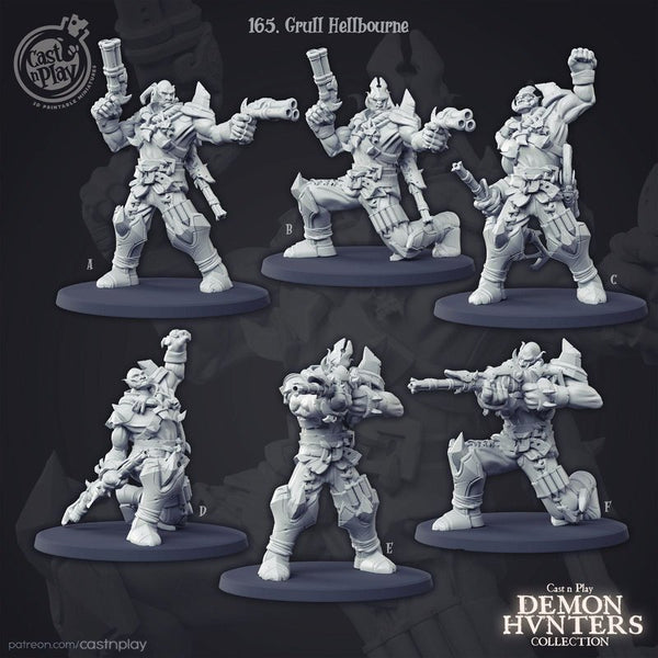 Grull Hellbourne - Gunslinger Demon Hunter 3D-printed model