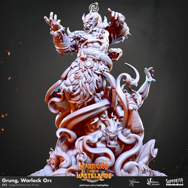 Grung Warlock Orc 3D-printed model