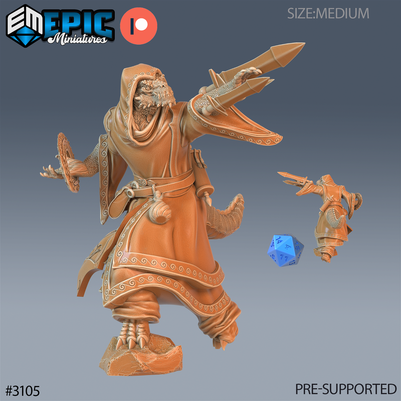 Half Dragon Sorcerer 3D-printed model
