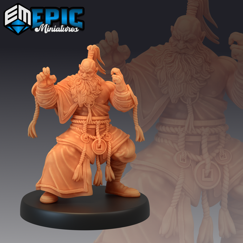 Half Dwarf Monk 3D-printed model