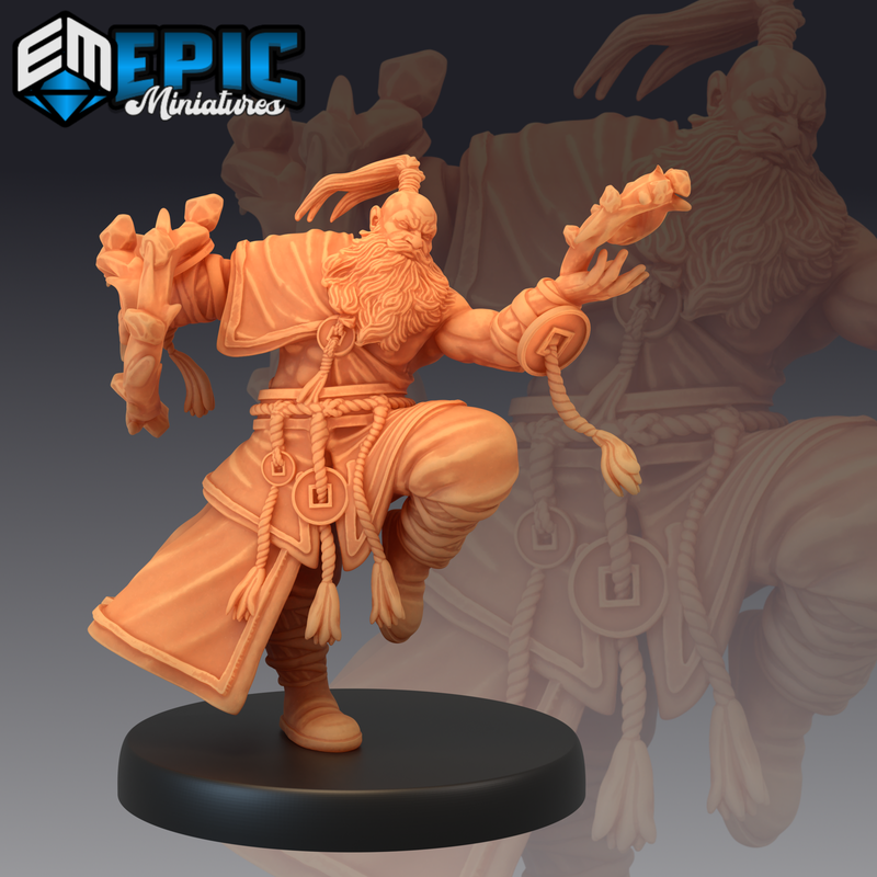 Half Dwarf Monk 3D-printed model