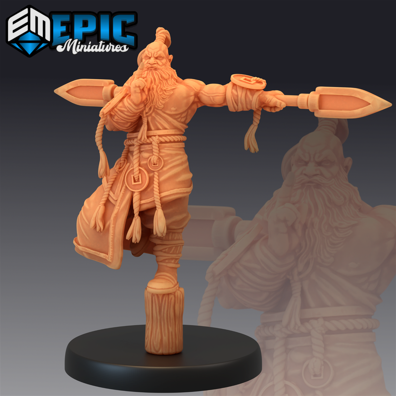 Half Dwarf Monk 3D-printed model