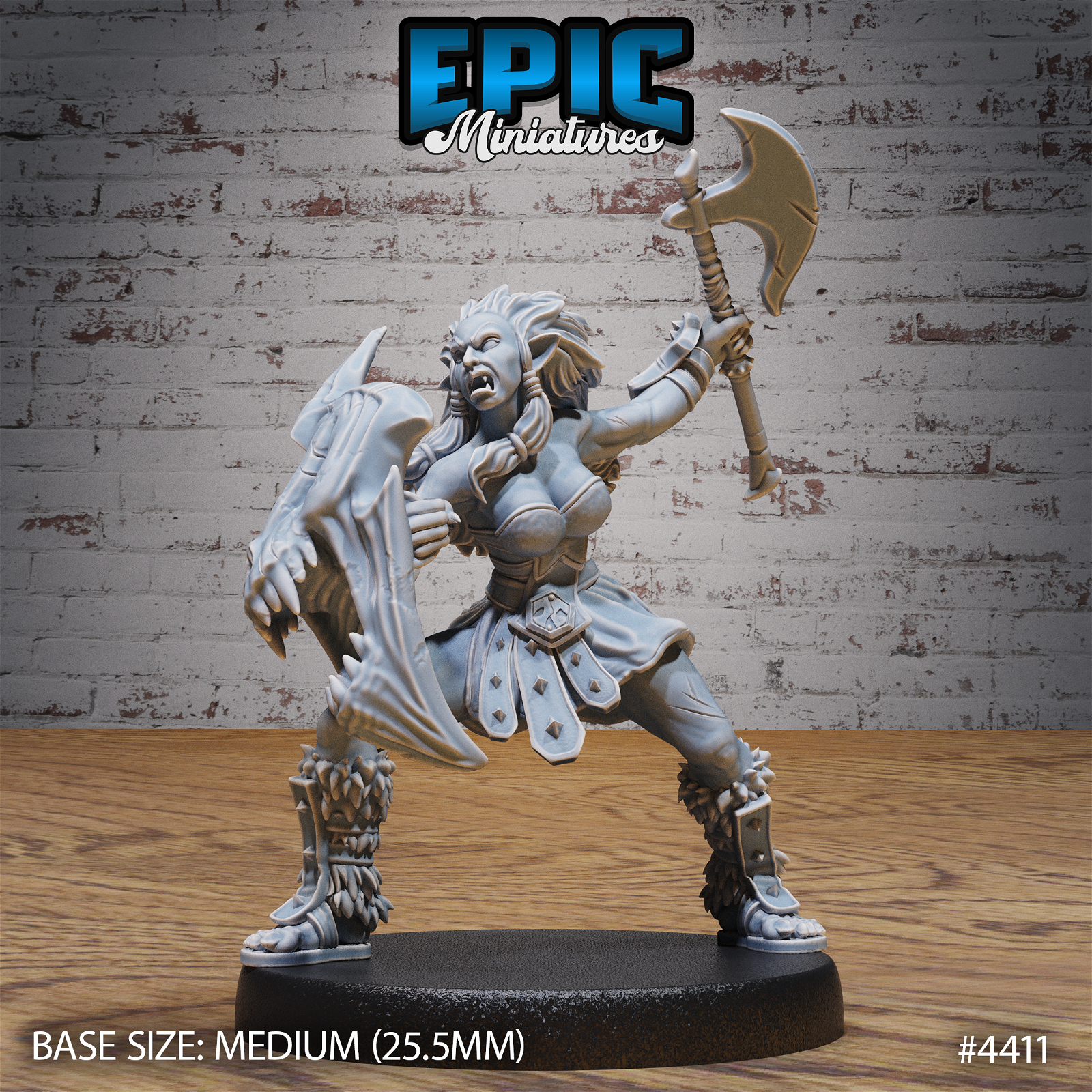 Half Orc FIghter Female - The Printable Dragon