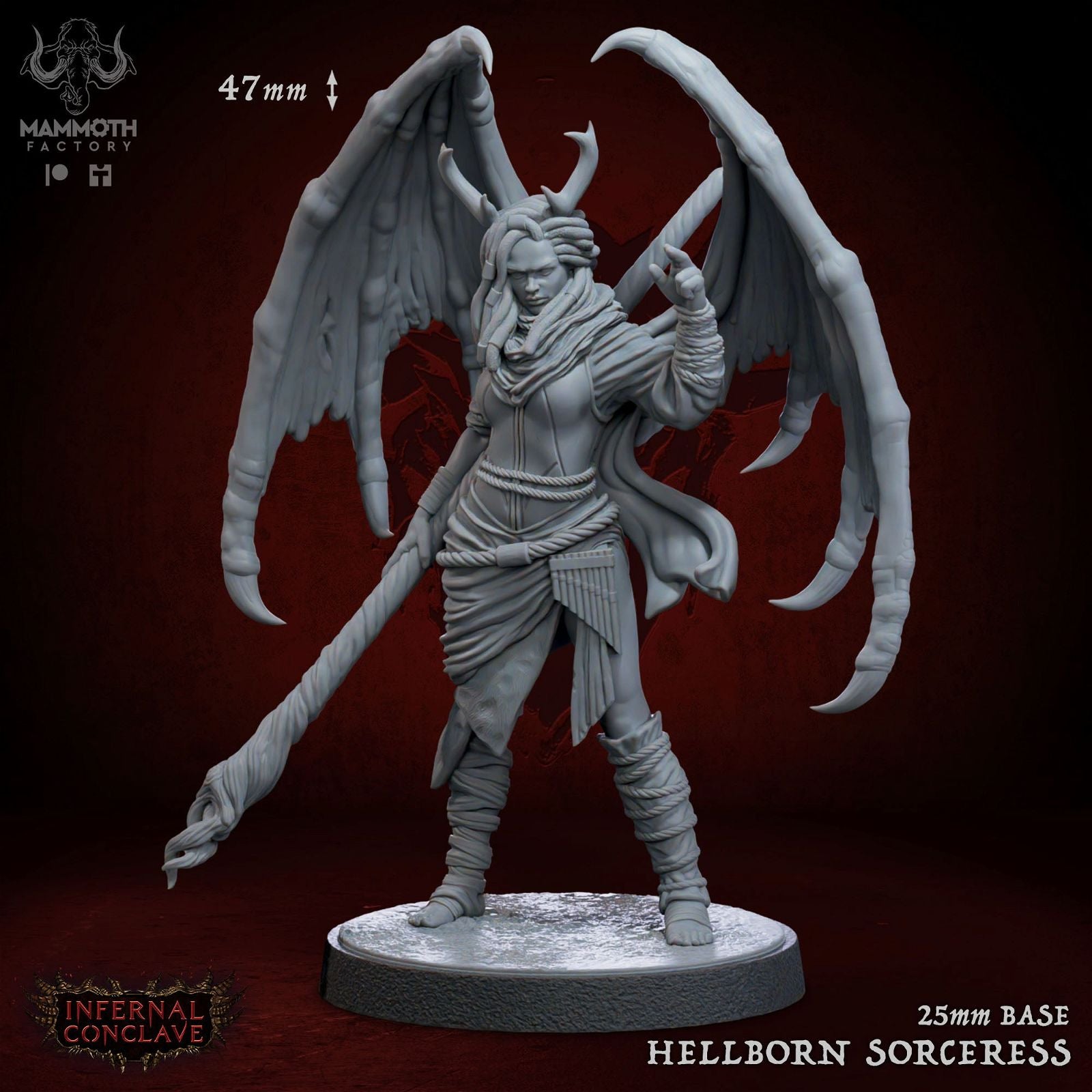 Hellborn Sorceress - The Printable Dragon