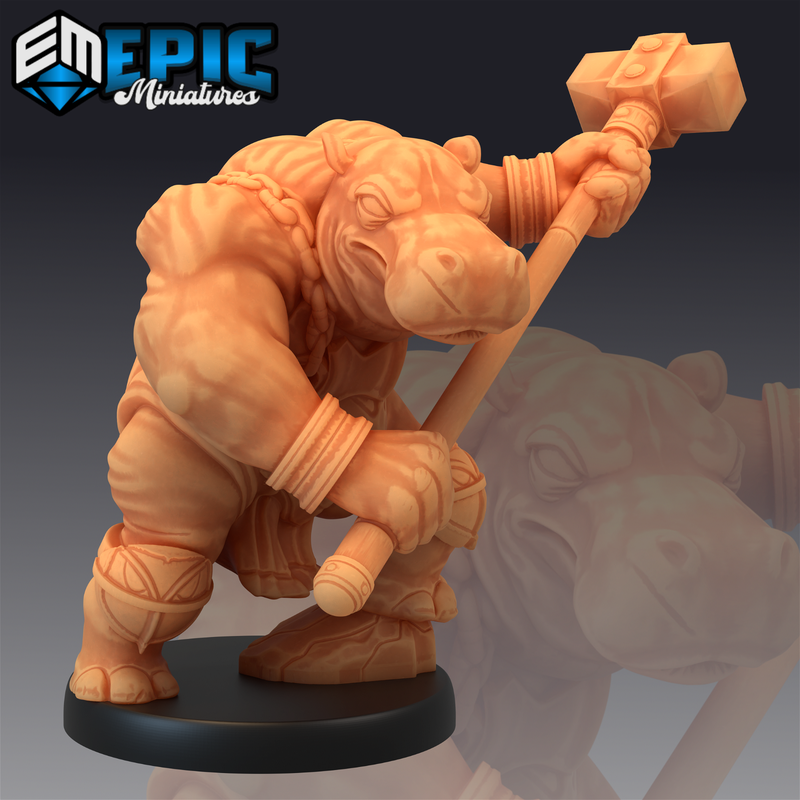 Hippo Warrior 3D-printed model