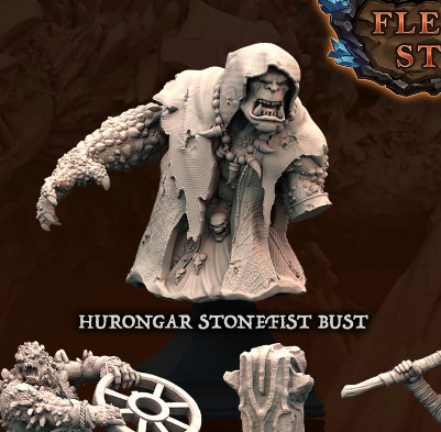 Hurongar Stonefist Bust - The Printable Dragon