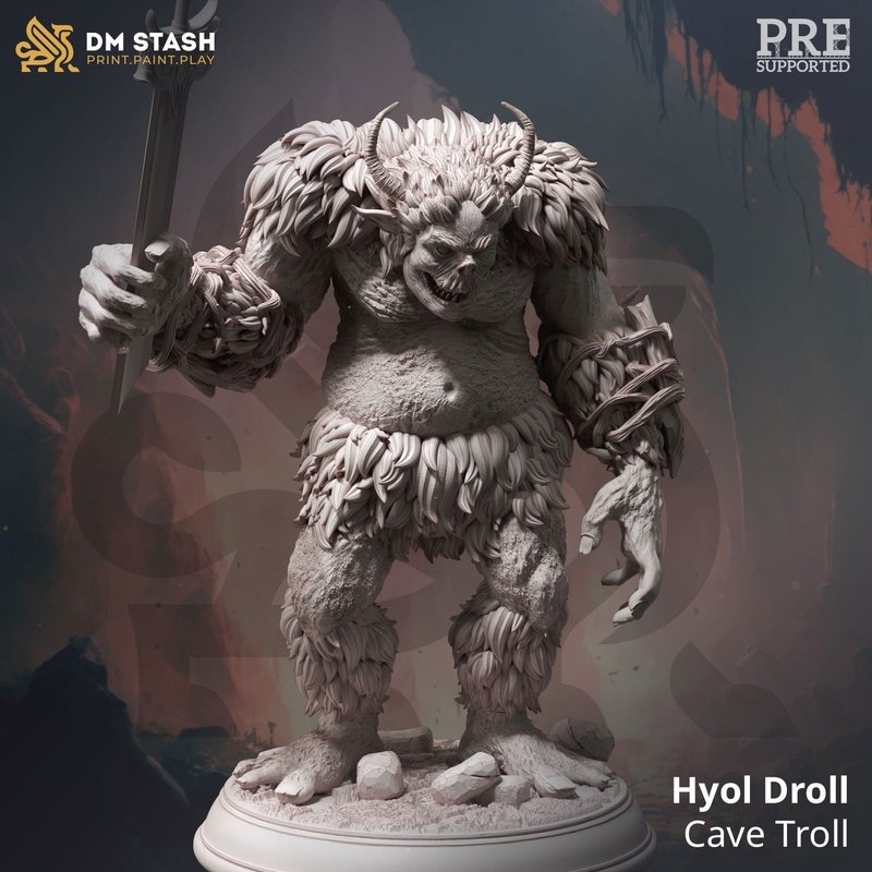 Hyol Droll Cave Troll 3D-printed model