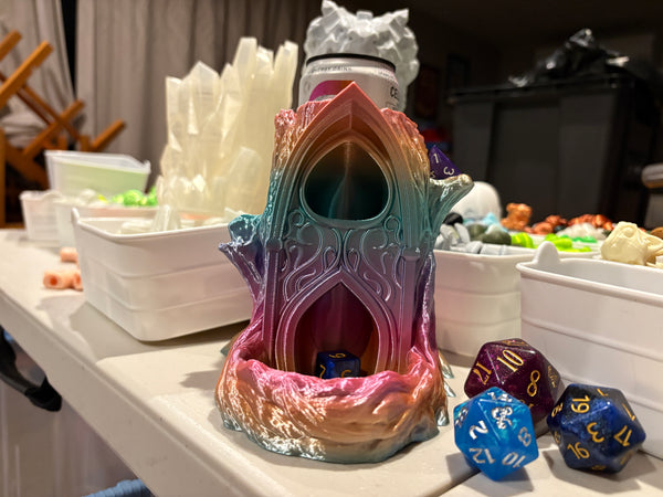Verdant Sanctuary Can Holder and Dice Tower 3D-printed model