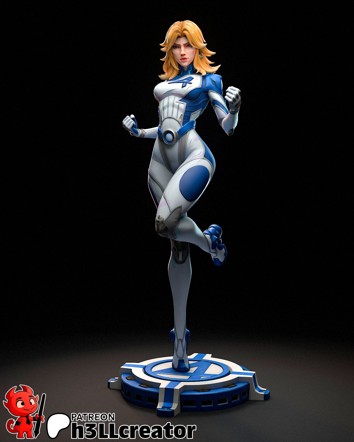 Invisible Woman 3D-printed model