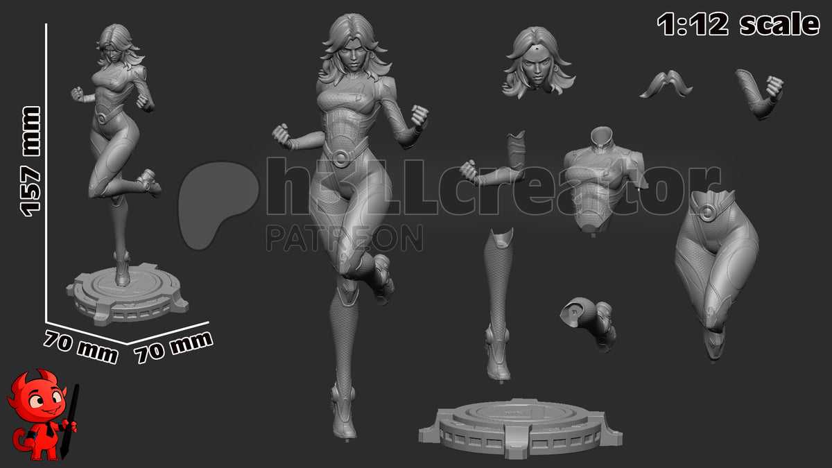 Invisible Woman 3D-printed model