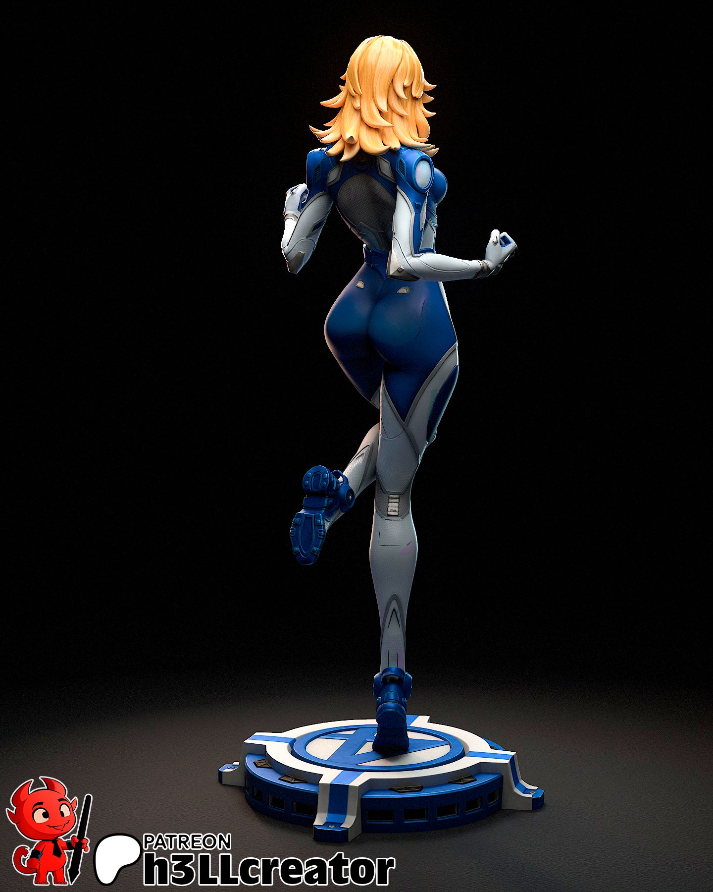 Invisible Woman 3D-printed model
