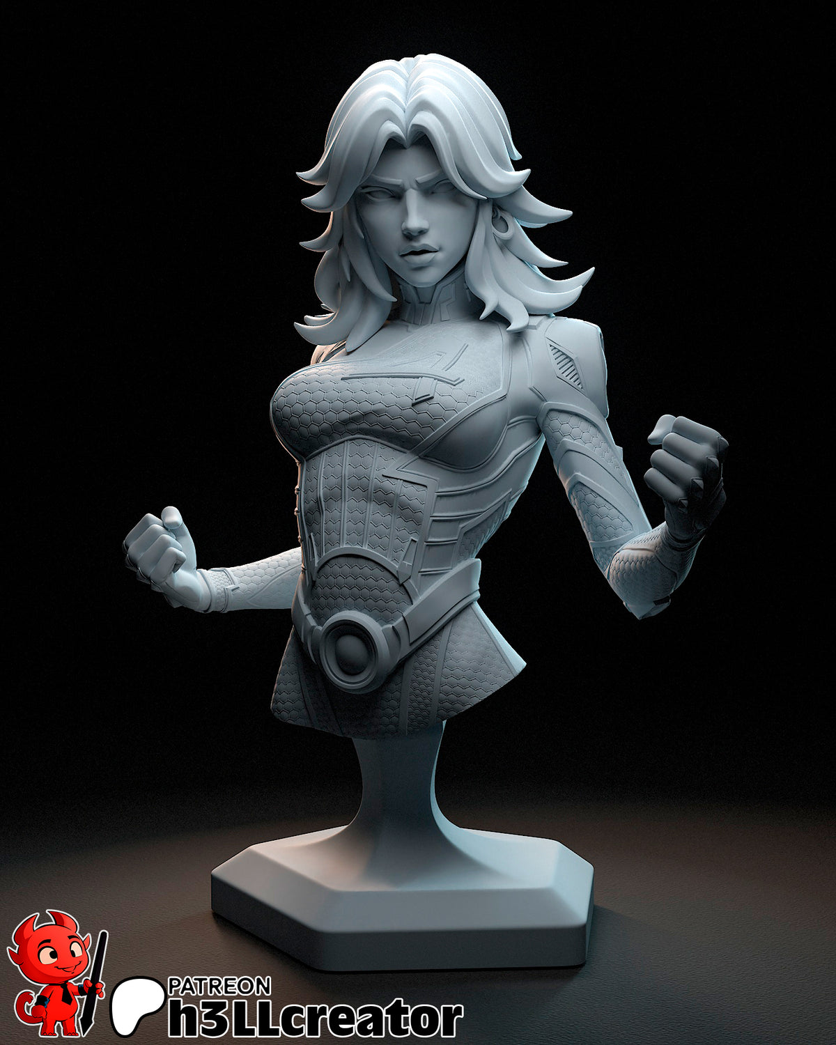 Invisible Woman Bust 3D-printed model