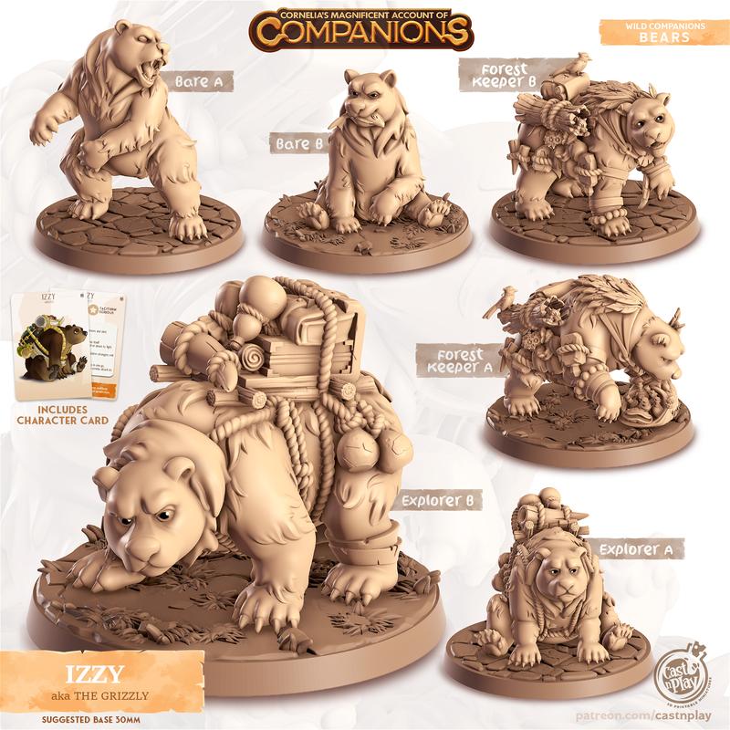 Izzy The Grizzly Bear 3D-printed model