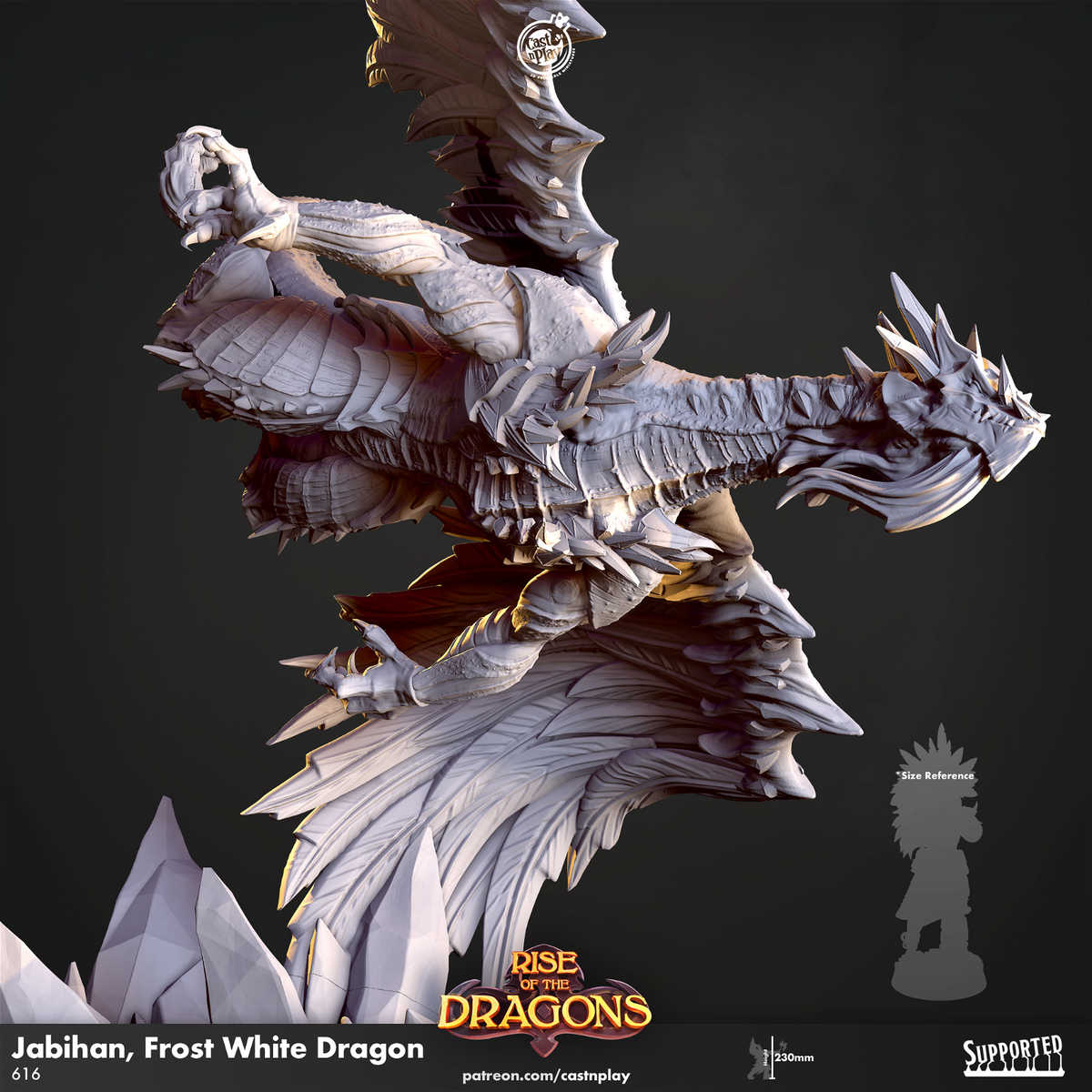 Jabihan, Frost White Dragon - The Printable Dragon
