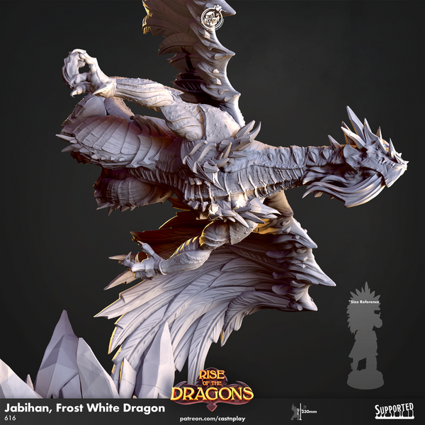 Jabihan, Frost White Dragon 3D-printed model