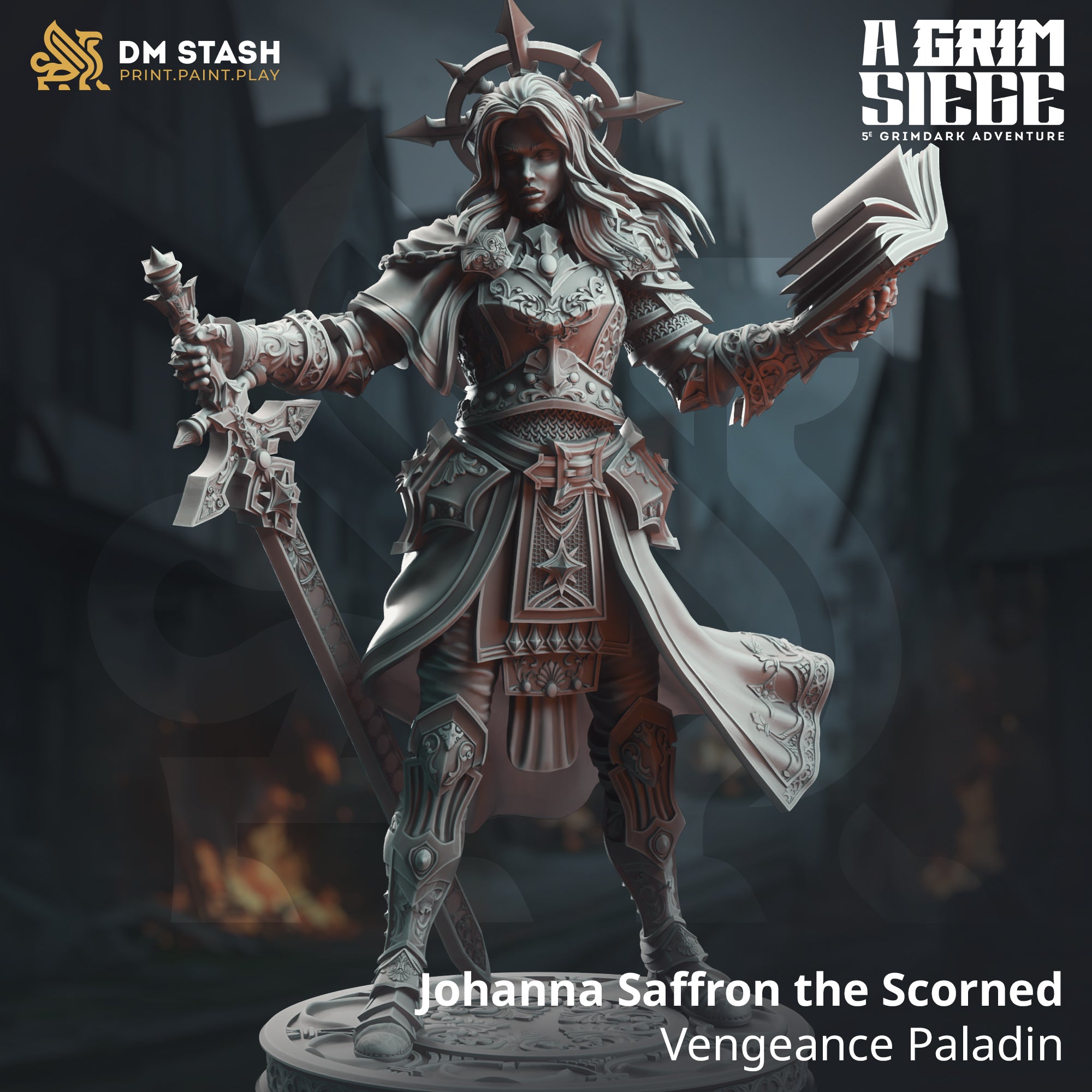 Johanna Saffron the Scorned - Vengeance Paladin 3D-printed model