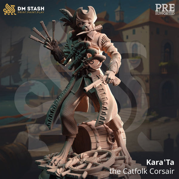 Kara Ta The Catfolk Corsair - The Printable Dragon