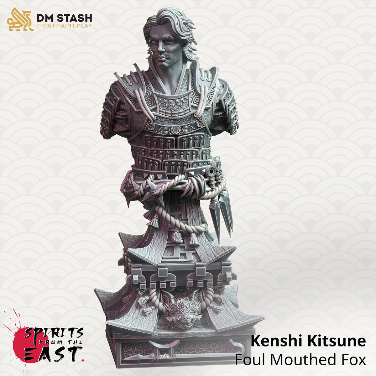 Kenshi Kitsune - Foul Mouthed Fox Bust - The Printable Dragon