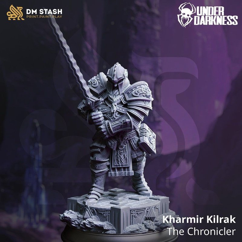 Kharmir “Lorehand” Kilrak - The Chronicler 3D-printed model