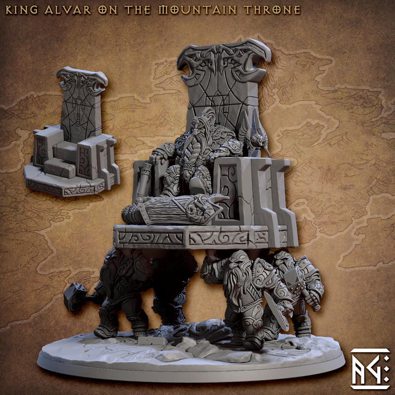 King Alvar On The Mountain Throne 3D-printed model