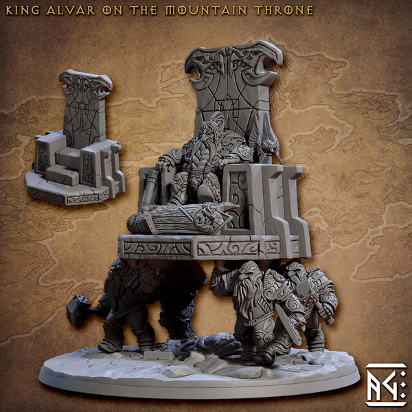King Alvar On The Mountain Throne 3D-printed model