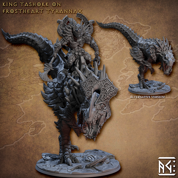 King Tashokk On Frostheart Tyrannax - The Printable Dragon