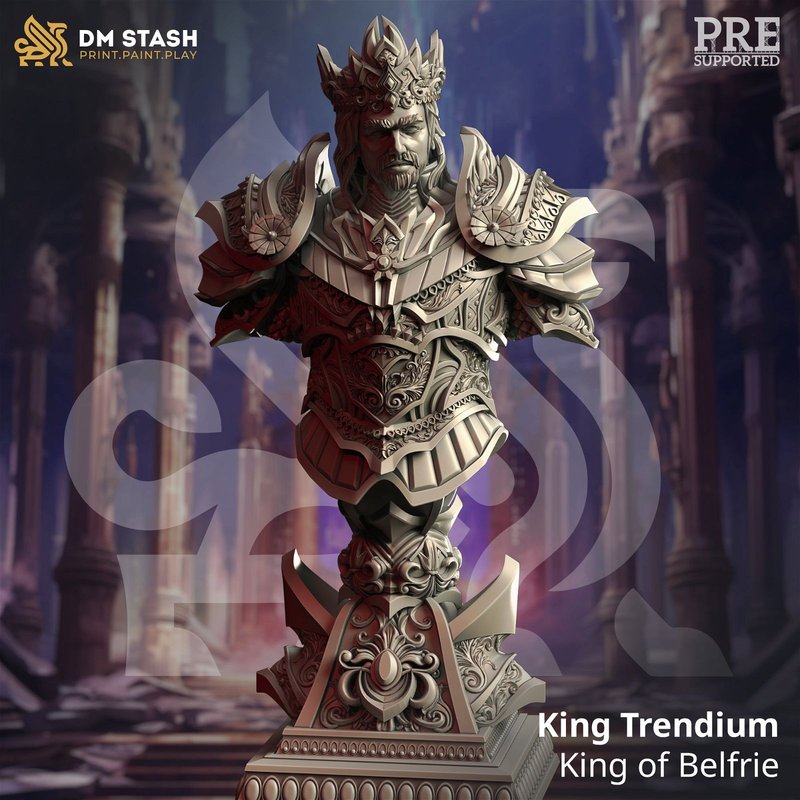 King Trendium Bust 3D-printed model