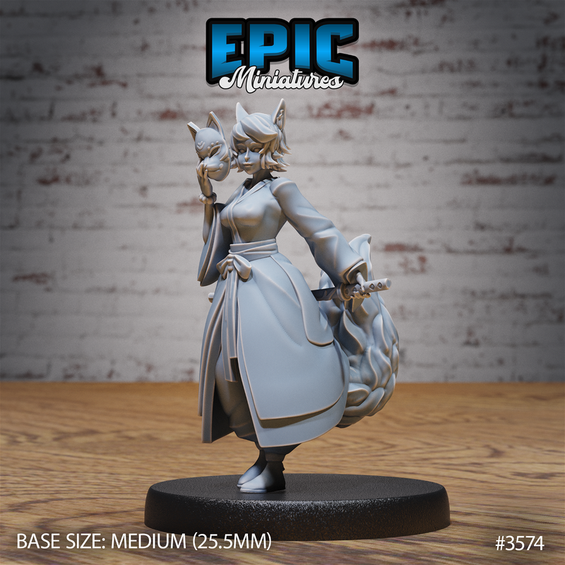 Kitsune Spirt Warrior 3D-printed model