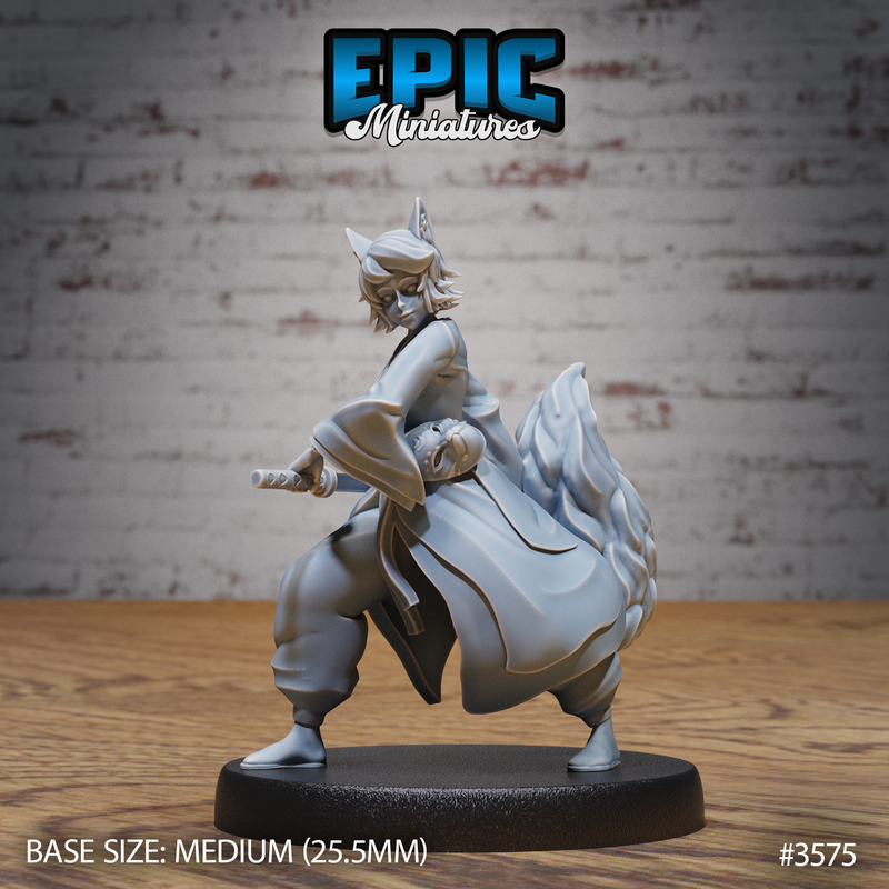 Kitsune Spirt Warrior 3D-printed model