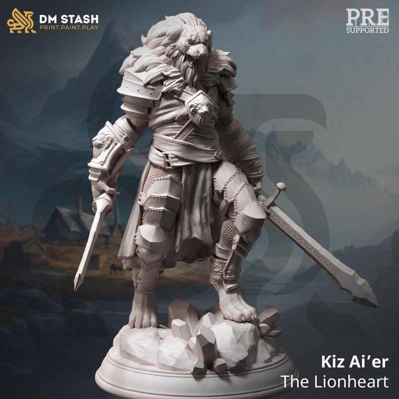 Kiz Ai'er The Lionheart 3D-printed model
