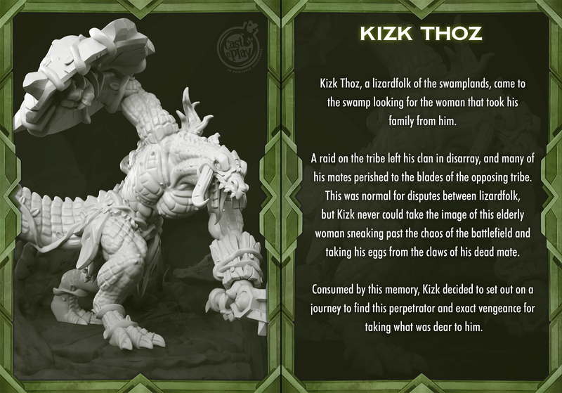 Kizk Thoz The Lizardfolk 3D-printed model