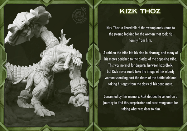 Kizk Thoz The Lizardfolk 3D-printed model