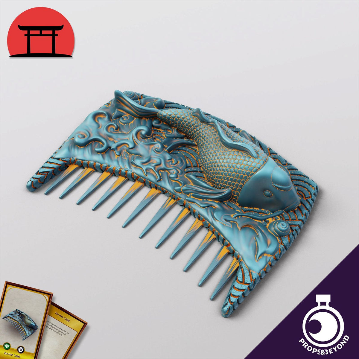 Koi Hair Comb - The Printable Dragon