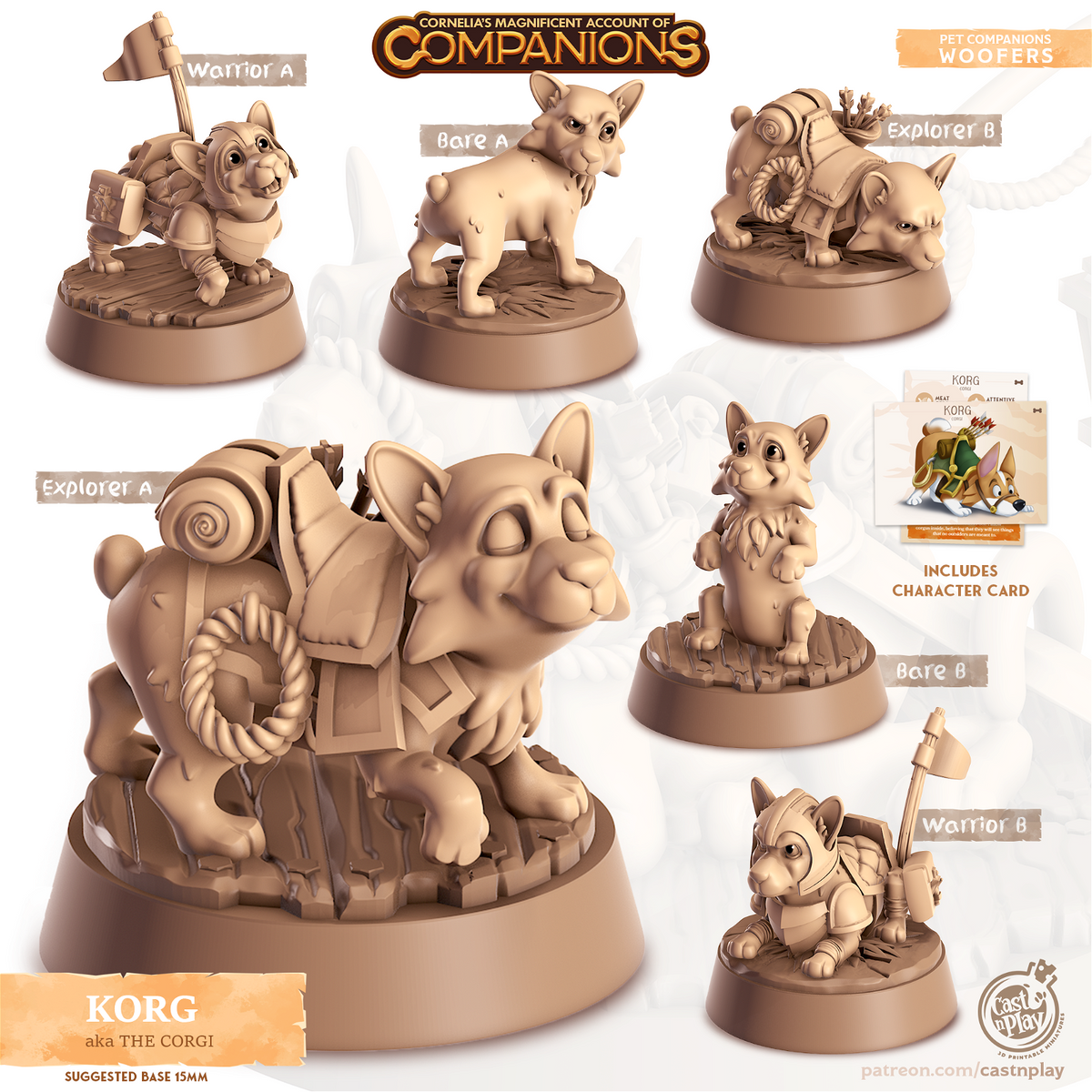 Korg The Corgi - The Printable Dragon