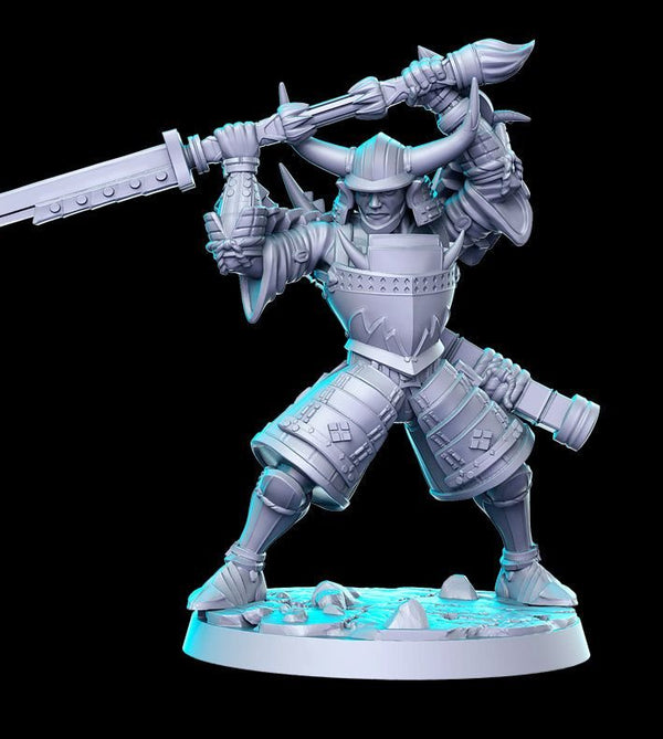 Kuroda Nodachi wielding Samurai 3D-printed model