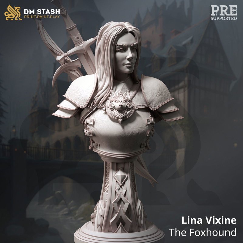 Lina Vixine The Foxhound Bust 3D-printed model