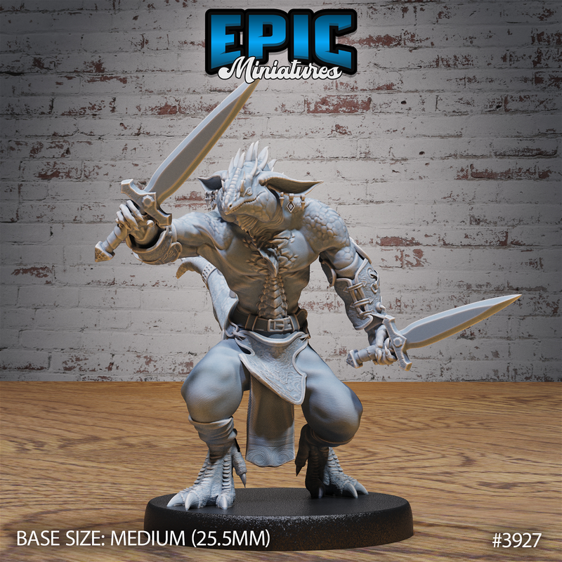 Lizard Folk Thug 3D-printed model