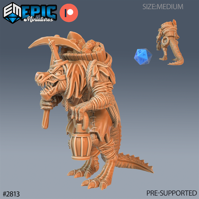 Lizard Folk Tribe 3D-printed model
