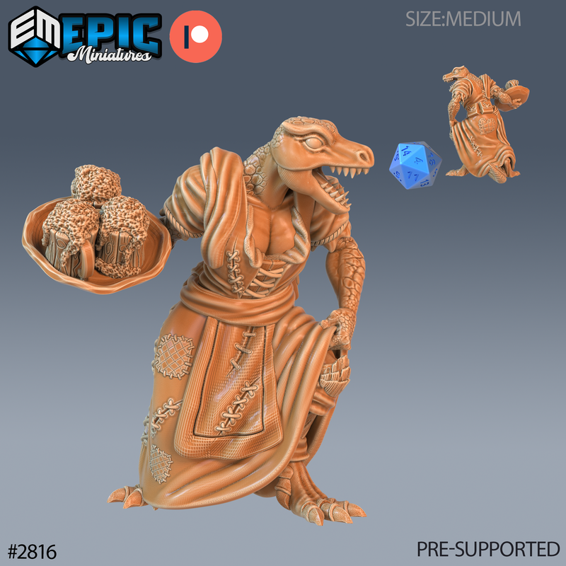 Lizard Folk Tribe 3D-printed model