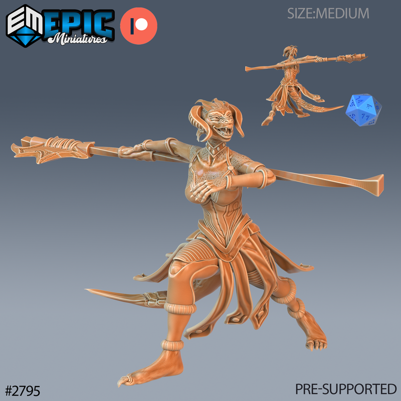 Lizard folk Brood guard 3D-printed model