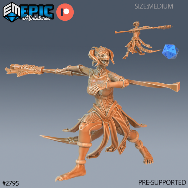 Lizard folk Brood guard 3D-printed model