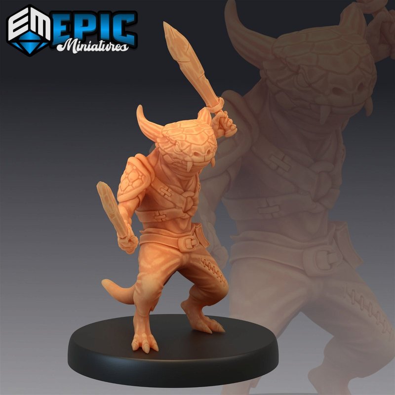 Lizardfolk 3D-printed model