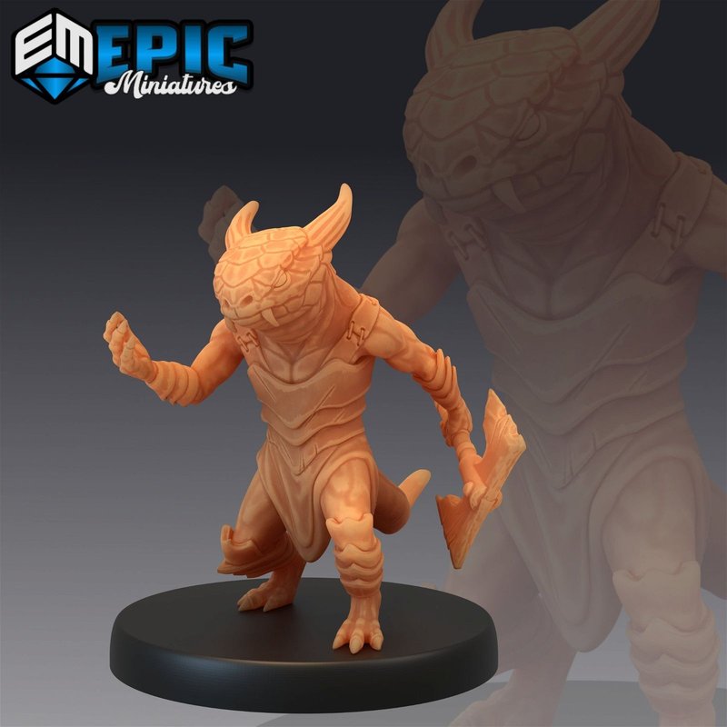 Lizardfolk 3D-printed model