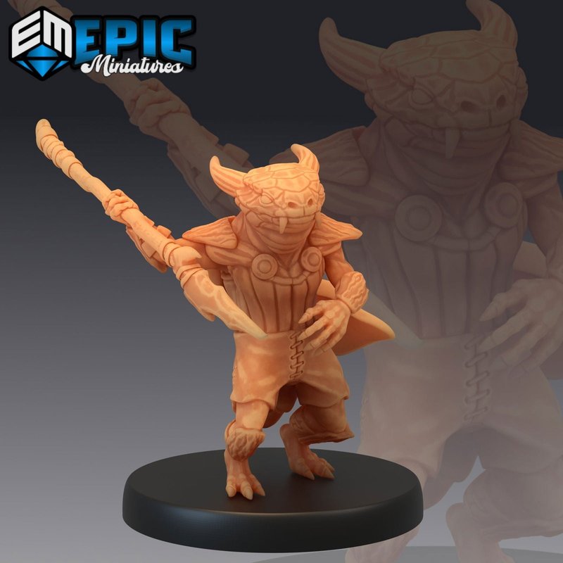 Lizardfolk 3D-printed model