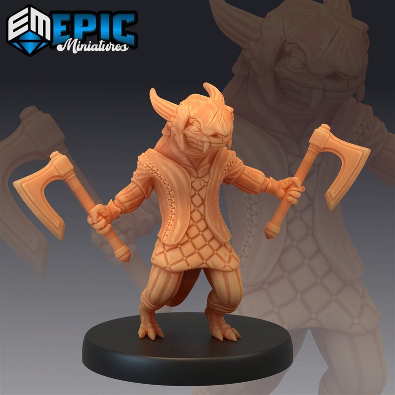 Lizardfolk 3D-printed model