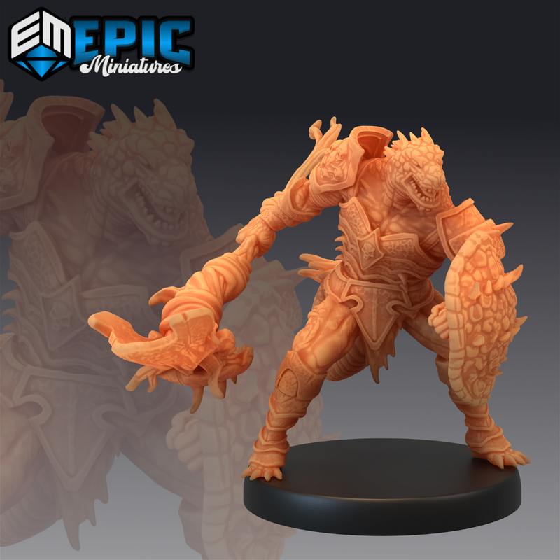 Lizardfolk Warrior 3D-printed model